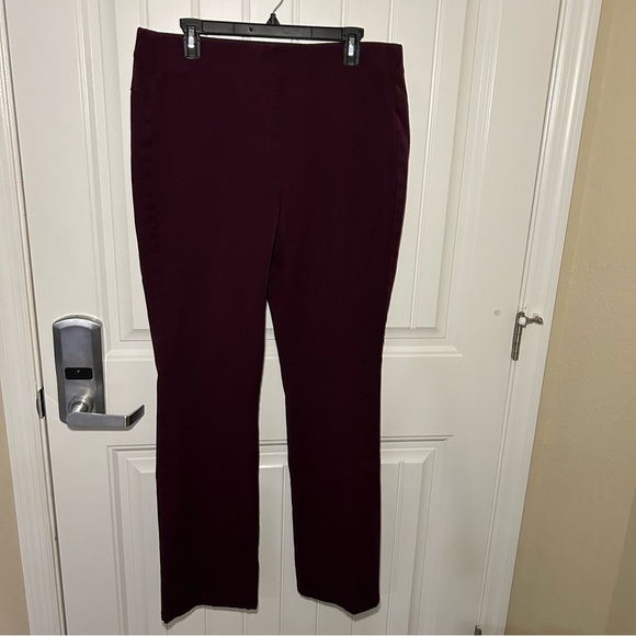 Soft Surroundings Burgundy Pull-On Straight Leg Dress Pants Size Large Tall - Picture 1 of 10